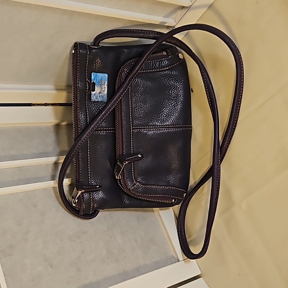 Tignanello Purple Leather Crossbody Bag - Picture 1 of 7